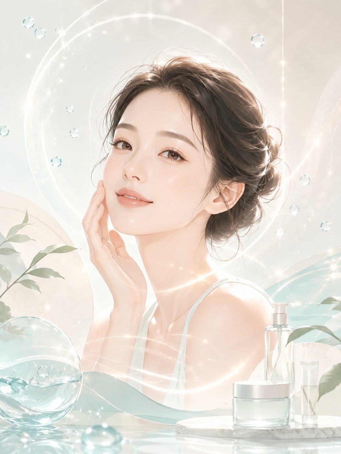 面部护理主题插画